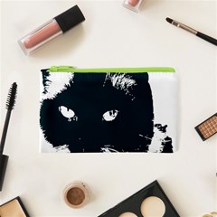 Cat Nature Design Animal Skin Black Cosmetic Bag (xs)