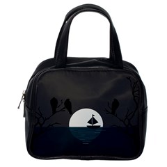 Birds Moon Moonlight Tree Animal Classic Handbag (One Side)