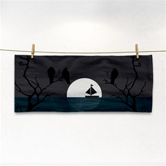 Birds Moon Moonlight Tree Animal Hand Towel by HermanTelo