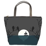 Birds Moon Moonlight Tree Animal Bucket Bag Front