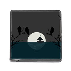 Birds Moon Moonlight Tree Animal Memory Card Reader (square 5 Slot) by HermanTelo