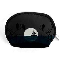 Birds Moon Moonlight Tree Animal Accessory Pouch (Medium)