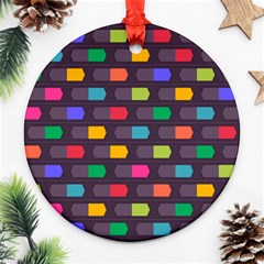 Background Colorful Geometric Ornament (round) by HermanTelo