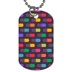 Background Colorful Geometric Dog Tag (one Side) by HermanTelo