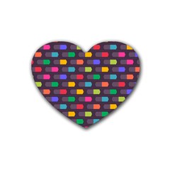 Background Colorful Geometric Rubber Coaster (heart) 