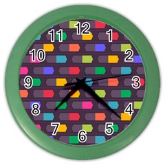 Background Colorful Geometric Color Wall Clock