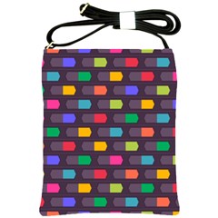 Background Colorful Geometric Shoulder Sling Bag by HermanTelo