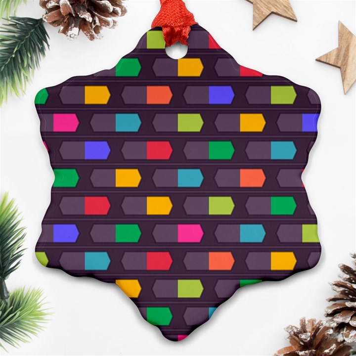 Background Colorful Geometric Ornament (Snowflake)