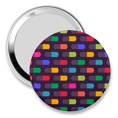 Background Colorful Geometric 3  Handbag Mirrors