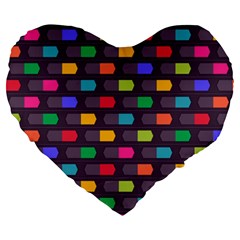 Background Colorful Geometric Large 19  Premium Heart Shape Cushions