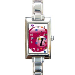 Billiard Ball Ball Game Pink Rectangle Italian Charm Watch by HermanTelo