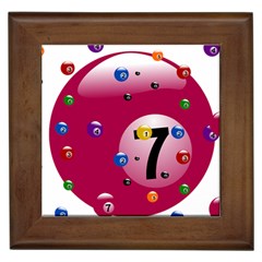 Billiard Ball Ball Game Pink Framed Tiles by HermanTelo