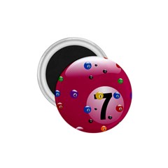 Billiard Ball Ball Game Pink 1 75  Magnets by HermanTelo