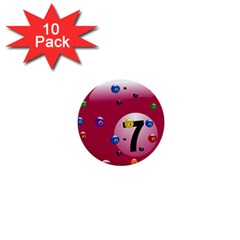 Billiard Ball Ball Game Pink 1  Mini Buttons (10 Pack)  by HermanTelo