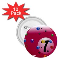 Billiard Ball Ball Game Pink 1 75  Buttons (10 Pack) by HermanTelo