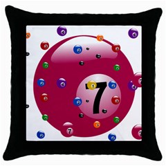 Billiard Ball Ball Game Pink Throw Pillow Case (black) by HermanTelo