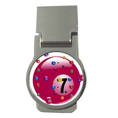 Billiard Ball Ball Game Pink Money Clips (Round) 