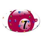 Billiard Ball Ball Game Pink Oval Magnet Front