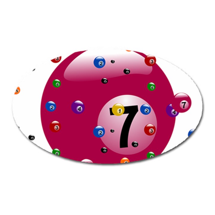 Billiard Ball Ball Game Pink Oval Magnet