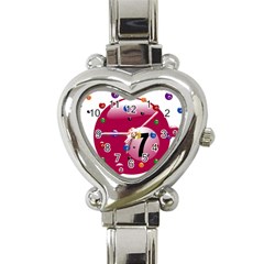 Billiard Ball Ball Game Pink Heart Italian Charm Watch