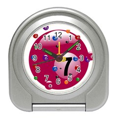 Billiard Ball Ball Game Pink Travel Alarm Clock