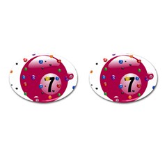 Billiard Ball Ball Game Pink Cufflinks (Oval)