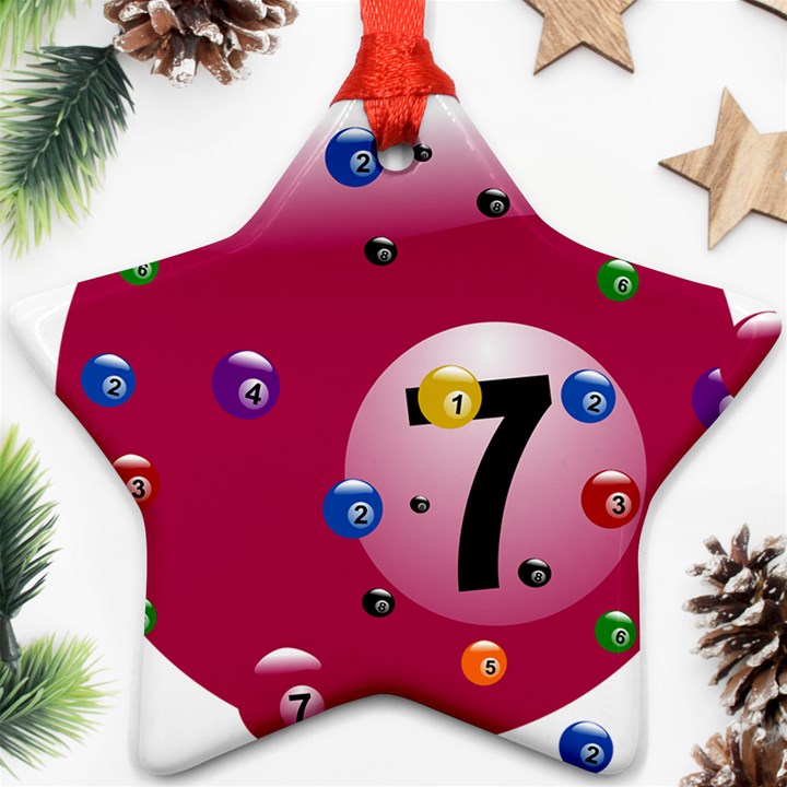 Billiard Ball Ball Game Pink Star Ornament (Two Sides)