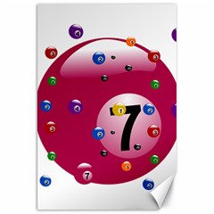 Billiard Ball Ball Game Pink Canvas 20  x 30 