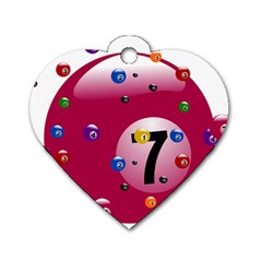 Billiard Ball Ball Game Pink Dog Tag Heart (Two Sides)