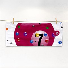 Billiard Ball Ball Game Pink Hand Towel by HermanTelo