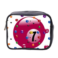 Billiard Ball Ball Game Pink Mini Toiletries Bag (two Sides)