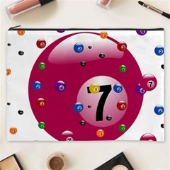 Billiard Ball Ball Game Pink Cosmetic Bag (XXXL)