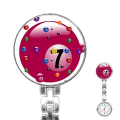 Billiard Ball Ball Game Pink Stainless Steel Nurses Watch