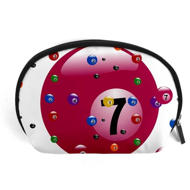 Billiard Ball Ball Game Pink Accessory Pouch (Large)