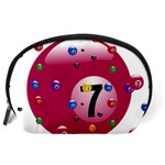 Billiard Ball Ball Game Pink Accessory Pouch (Large) Back