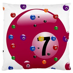 Billiard Ball Ball Game Pink Large Flano Cushion Case (Two Sides)