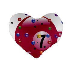 Billiard Ball Ball Game Pink Standard 16  Premium Flano Heart Shape Cushions by HermanTelo