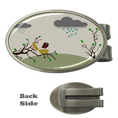 Birds Tree Animal Black Tree Money Clips (oval) 