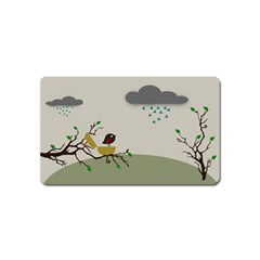 Birds Tree Animal Black Tree Magnet (name Card) by HermanTelo