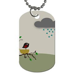 Birds Tree Animal Black Tree Dog Tag (two Sides) by HermanTelo