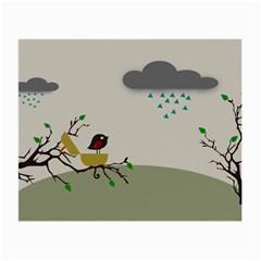 Birds Tree Animal Black Tree Small Glasses Cloth