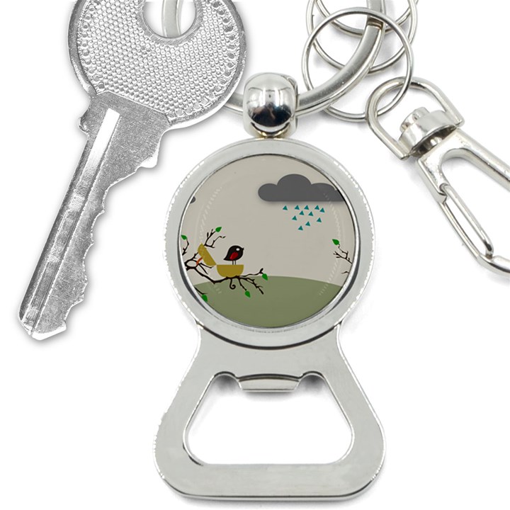 Birds Tree Animal Black Tree Bottle Opener Key Chain