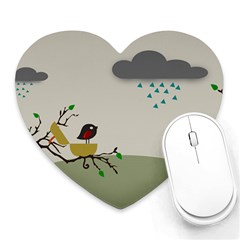 Birds Tree Animal Black Tree Heart Mousepads