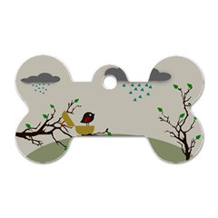 Birds Tree Animal Black Tree Dog Tag Bone (one Side)