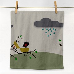 Birds Tree Animal Black Tree Face Towel