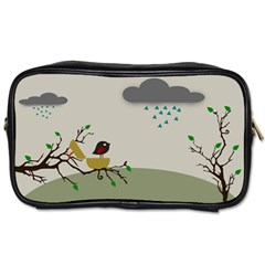 Birds Tree Animal Black Tree Toiletries Bag (two Sides)