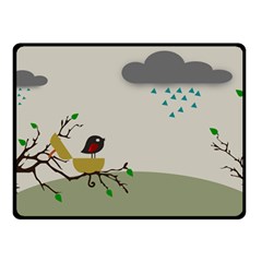 Birds Tree Animal Black Tree Fleece Blanket (small) by HermanTelo