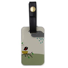 Birds Tree Animal Black Tree Luggage Tag (one Side) by HermanTelo