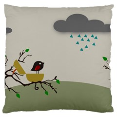 Birds Tree Animal Black Tree Large Cushion Case (one Side)