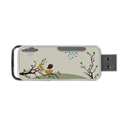 Birds Tree Animal Black Tree Portable Usb Flash (one Side) by HermanTelo